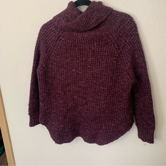 Free People Purple Cowl Neck Knit Sweater Size Extra Small - Picture 7 of 8